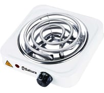 Плитка электро SAKURA ПЭ-02 1000Вт 135мм 1конфорка/спираль, белый 00000028938
