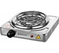 Плитка электро SAKURA ПЭ-02Н 1000Вт 140мм 1конфорка/нерж.сталь РТ-00069380