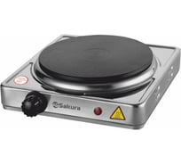 Плитка электро SAKURA ПЭ-01Н 1000Вт, 154мм, 1 конфорка/диск, нерж.сталь РТ-00069379
