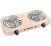 Плитка электро SAKURA ПЭ-03C 2000Вт, 145/145мм, 2 конфорки/спираль, бежевый РТ-00070161