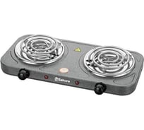 Плитка электро SAKURA ПЭ-03 2000Вт, 140/140мм, 2 конфорки/спираль, графит РТ-00068507