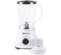 Блендер настольный SAKURA SA-6254W 600Вт, 1.5л, 2 скорости, мельн РТ-00066636