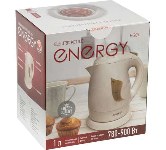 Чайник Energy E-209 1 л диск бежевый 153111