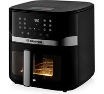 Аэрогриль BRAYER 2040BR, 2300 Вт, 10 л, t. 200°C, съемная решетка, таймер, LCD-дисплей, 12 программ BR2040