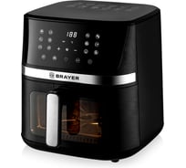 Аэрогриль BRAYER 2038BR, 1600 Вт, 7 л, t. 200°C, съемная решетка, таймер, LCD-дисплей, 12 программ BR2038