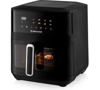 Аэрогриль BRAYER 2034BR, 2100 Вт, 8 л, t. 200°C, съемная решетка, таймер, LCD-дисплей, 8 программ BR2034