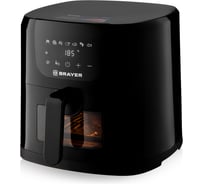 Аэрогриль BRAYER 2045BR, 1500 Вт, 5 л, t. 200°C, съемная решетка, таймер, LCD-дисплей, 7 программ BR2045