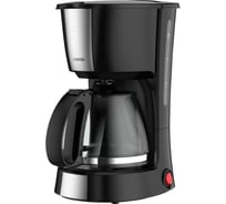 Кофеварка Centek CT-1149 капельная, черная/сталь, 980 Вт, 1,2 л, капля-стоп, подогрев, съемный фильтр CT-1149