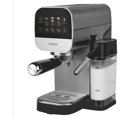 Кофеварка Centek CT-1172 3 в 1, эспрессо 20 Бар + капучино + латте, 0,9 л + 0,4 л, 1350 Вт, сенсорное управление, LED-дисплей CT-1172 1