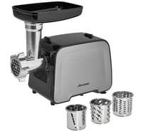 Электромясорубка АКСИНЬЯ КС-2006С черный нерж, 3 насадки-овощерезки, 2300 Вт (4) Р1-00022356