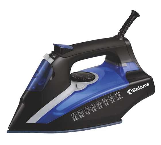 Утюг электро SAKURA SA-3061CBL Premium 2600Вт керам.подошва автооткл пар.увлажнение самоочист РТ-00063941 1