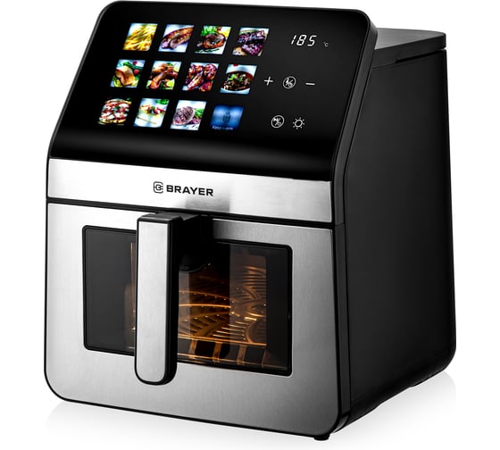 Аэрогриль BRAYER 2049BR 2300 Вт,8 л, t. 200С, съемная решетка, таймер, LED-дисплей, 12 программ BR2049 1