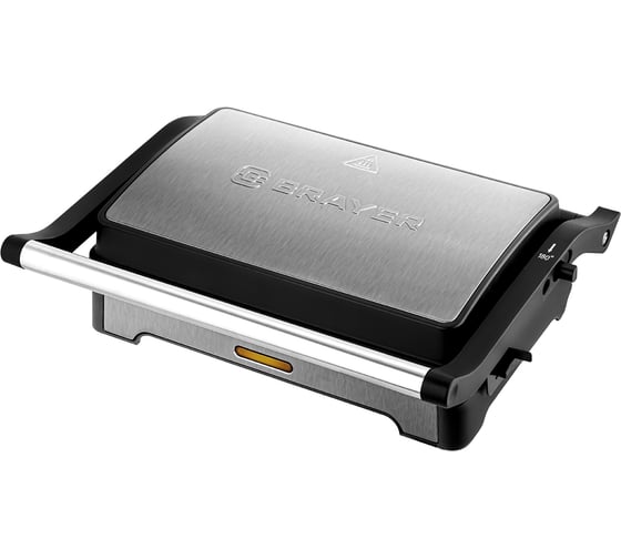 Гриль – пресс электрический BRAYER 2011BR 1000 Вт, разм.пласт 23,1x14.5 см, антипр.покр, защит.перег BR2011
