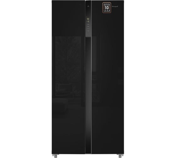 Холодильник Weissgauff WSBS 500 Inverter NoFrost Black Glass 433051