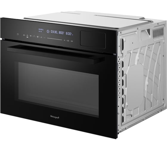 Духовой шкаф компактный с СВЧ и паром Weissgauff  OEMS 459 PDB Black Edition 437404