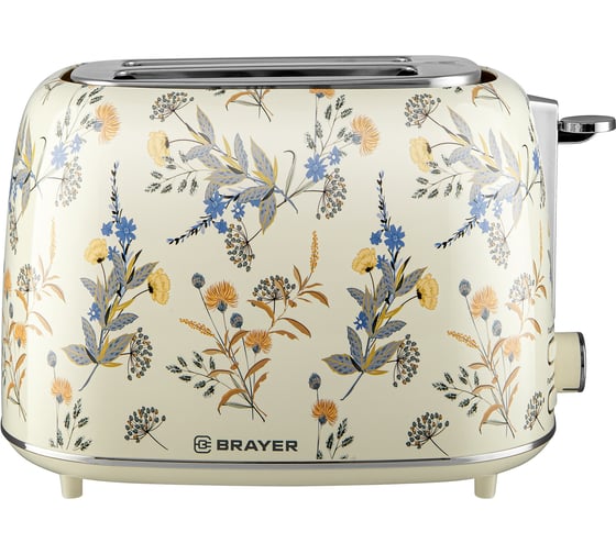 Тостер BRAYER 2103BR-YE, 1080 Вт, 7 режимов, автодогрев, разморозка, отмена, автоотключение, 2 тоста одновременно  BR2103YE