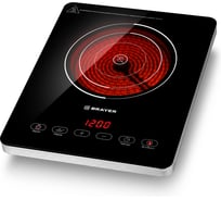 Плитка инфракрасная  настольная BRAYER 2810BR 1 конфорка, 2000Вт, стеклокер. панель, сенсорное упр BR2810