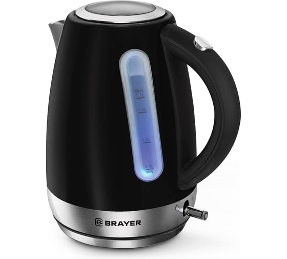 Чайник электрический BRAYER 6117BR 2200Вт.1,7 л, сталь окраш, автоотключ, Strix BR6117