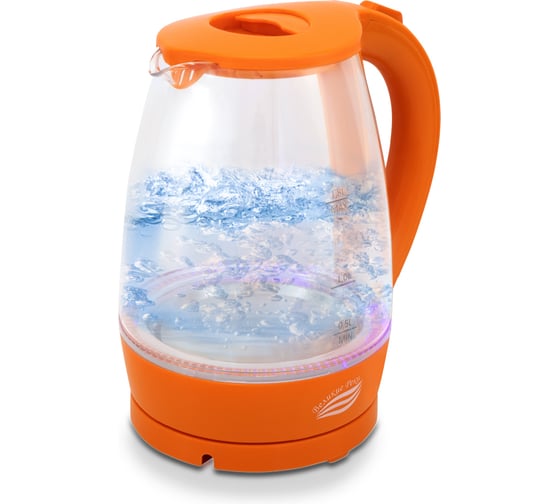 Чайник электрический ВЕЛИКИЕ РЕКИ Великие Реки Дон-1 1,8л, стекло, оранжевый, 1850 Вт (8) 00-00017239