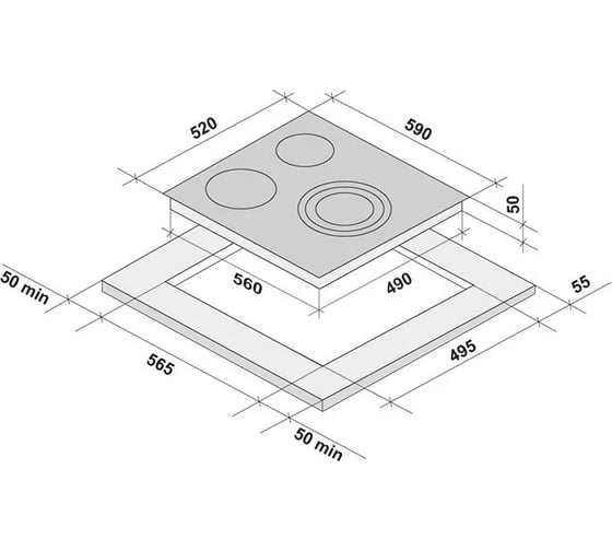 Электрическая варочная поверхность (независимая) Krona TERZO 60 BL 00026358