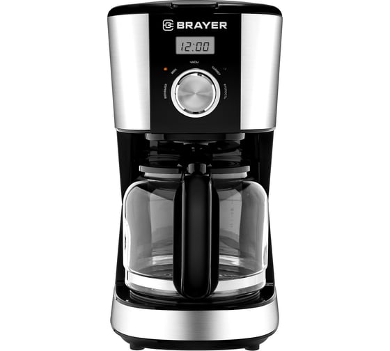 Кофеварка BRAYER 900 Вт, 1.5 л, таймер, LCD-дисп, противокапельная система BR1122