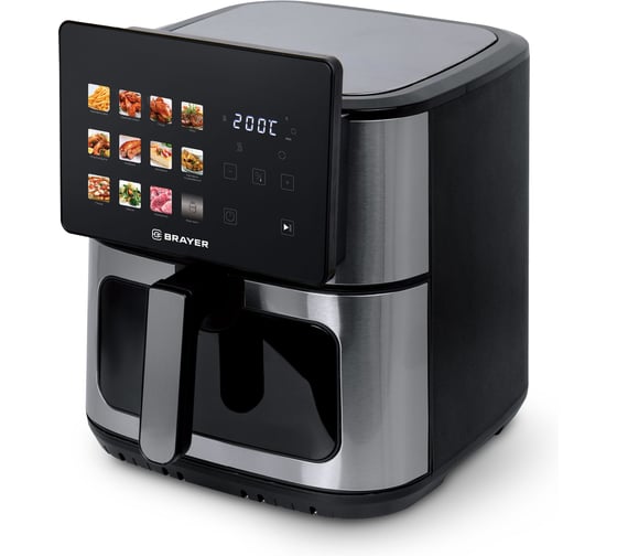 Аэрогриль BRAYER 2059BR 2000 Вт, 8 л, t. 200С, LED-дисплей, 12 программ