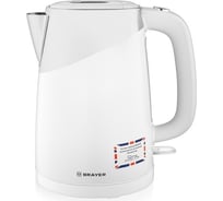 Электрический чайник BRAYER STRIX сool touch 2150 Вт, 1.7 л, стальной BR1023WH