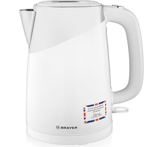 Электрический чайник BRAYER STRIX сool touch 2150 Вт, 1.7 л, стальной BR1023WH 1