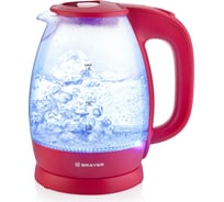 Электрический чайник BRAYER 2200 Вт, 1.8 л, стекло, розовый BR1045RD