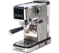 Кофеварка рожковая SONNEN CM-2033, ручной капучинатор, сенсор, 1 л, 1350 Вт, 19 бар, 457883
