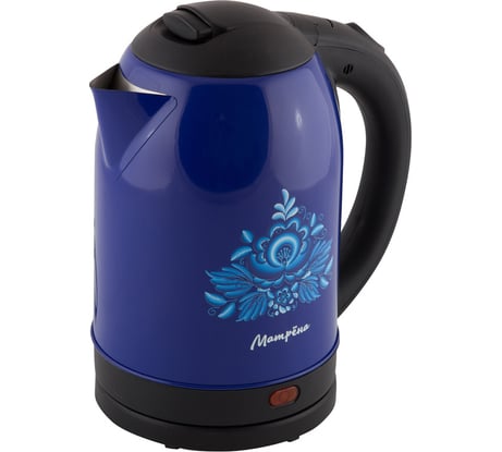 Электрический чайник Матрёна MA-005 2,0 л стальной синий гжель 006751