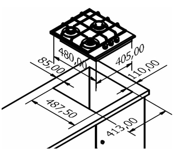 Газовая варочная панель Kuppersberg FQ 42 W