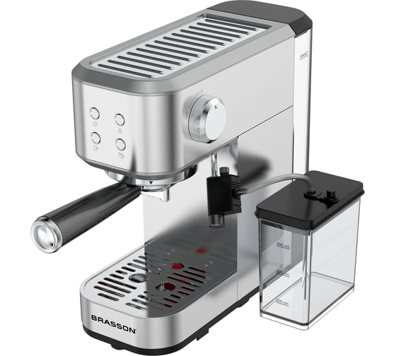 Кофеварка рожковая BRASSON CM-1848 со встроенным капучинатором, 1250 Вт, 20 бар, 457884