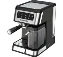 Кофеварка рожковая BRASSON CM-1830 со встроенным капучинатором, дисплей, 1250 Вт, 20 бар, 457885