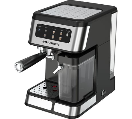 Кофеварка рожковая BRASSON CM-1830 со встроенным капучинатором, дисплей, 1250 Вт, 20 бар, 457885