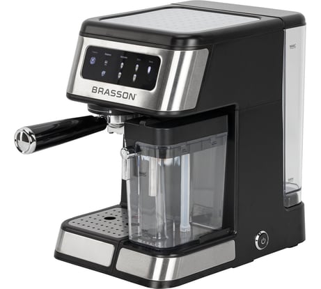 Кофеварка рожковая BRASSON CM-1830 со встроенным капучинатором, дисплей, 1250 Вт, 20 бар, 457885