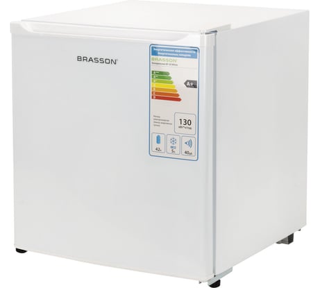Холодильник BRASSON RF-50White, однокамерный, 47 л, морозильная камера 5 л, 49,6×45,4×44,5 см, белый, 458497