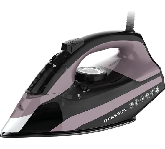 Утюг паровой BRASSON SI-2340, 2700Вт, керамика, автоотключение, антикапля, графит/розовый, 458310