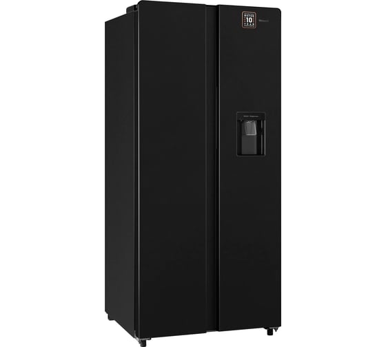 Холодильник Weissgauff WSBS590InverterNoFrostWaterDispenserBlackGlass 439689