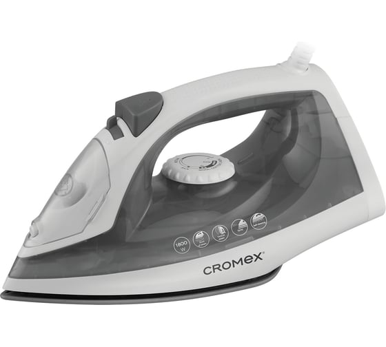 Утюг паровой CROMEX SI-103 1800 Вт, антипригарное покрытие, паровой удар, серый/белый 458314