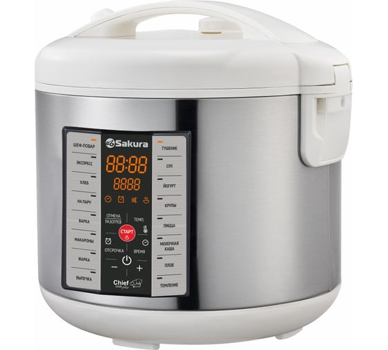 Мультиварка Sakura SA-7766W 5 л, 16 автоматических программ РТ-00068707