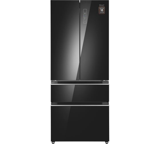 Холодильник Weissgauff WFD 450 Built-inInverter NoFrost Black Glass 439578