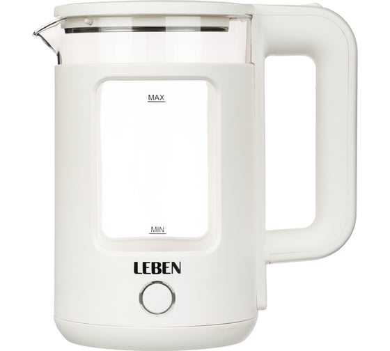 Чайник электрический LEBEN 1,8л стекло+пластик 291-141