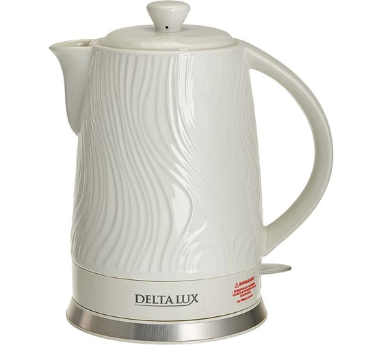 Чайник DELTA LUX DE-1022 корпус из фарфора, 1800 Вт, 1.8л, белый (6) Р1-00025584