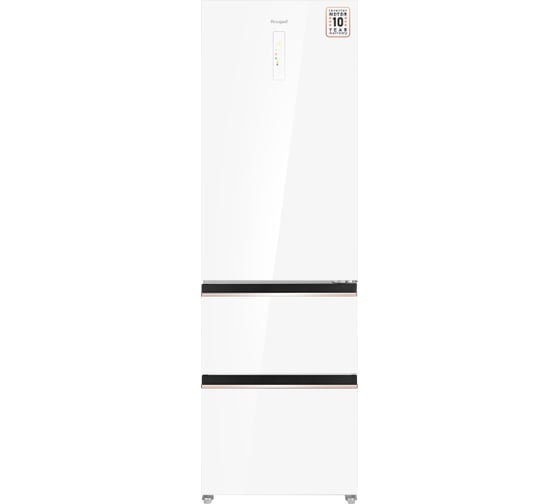 Холодильник Weissgauff WFD 420 Total NoFrost Inverter White Glass 439713