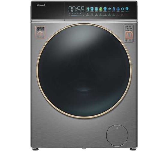 Стиральная машина Weissgauff WM58411 Direct Drive Inverter Premium Steam Steel 436159