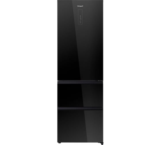 Холодильник Weissgauff WFD 420 Total NoFrost Inverter Black Glass 439709