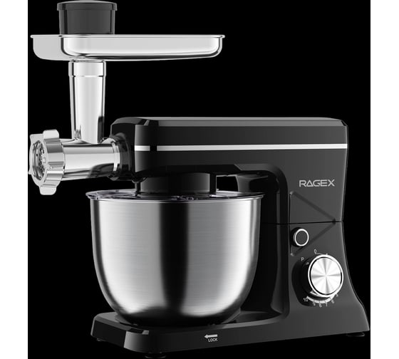 Кухонный комбайн RAGEX R125 22 в 1, 4 л, 1500 Вт, глубокий черный R125-001