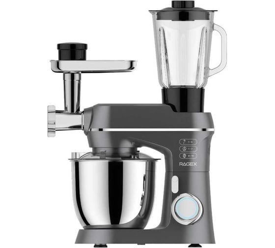 Кухонный комбайн 13 в 1 RAGEX R122, 4.5л, 800Вт, цвет: 200 (серый) R122-200