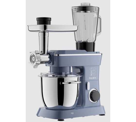 Кухонный комбайн RAGEX R112 14 в 1, 4.5 л, 1300 Вт, цвет 418 ледяной голубой R112-418